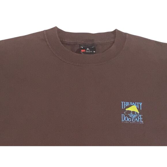 Salty Dog Cafe T-Shirt Brown Blue Vintage Hilton Head Size Small - Picture 2 of 3